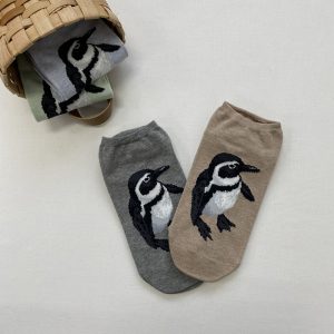 レディースの「ペンギン柄ショート丈ソックス」